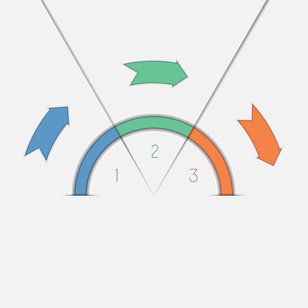 Infographic template three positions arrows and semicircle - Foto, imagen
