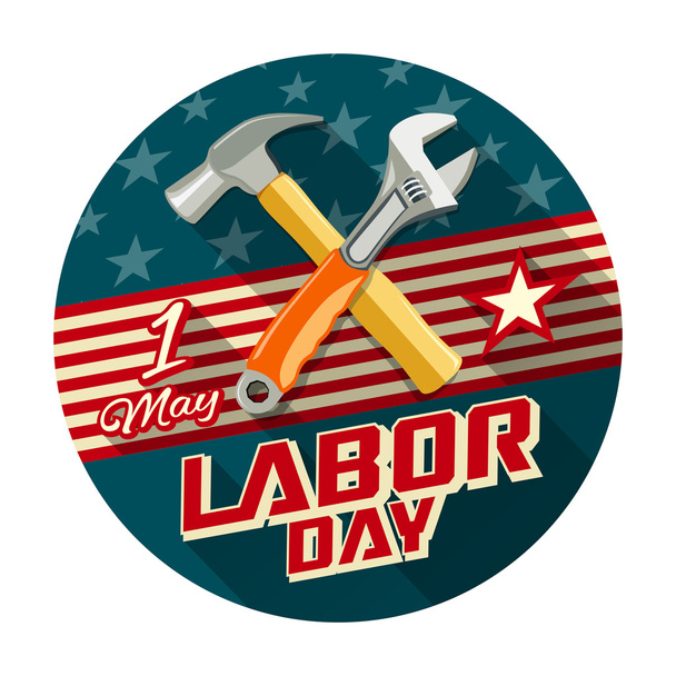 Labor day with work tools construction concept design - Vector, afbeelding