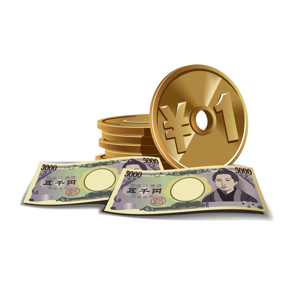 Банкноты иены и монеты векторная иллюстрация, финансовая тема
 - Вектор,изображение