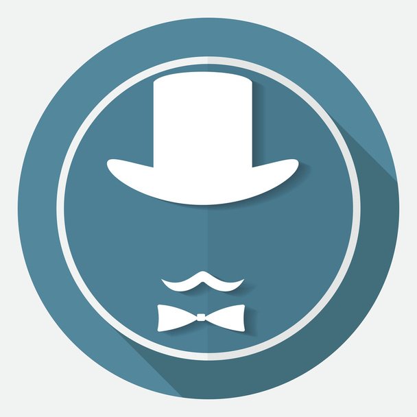 Bowler hat and moustache - Vector, Image