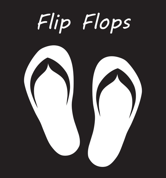Paar Flip-Flops isoliert auf schwarzem Hintergrund. Vektorillustration. - Vektor, Bild