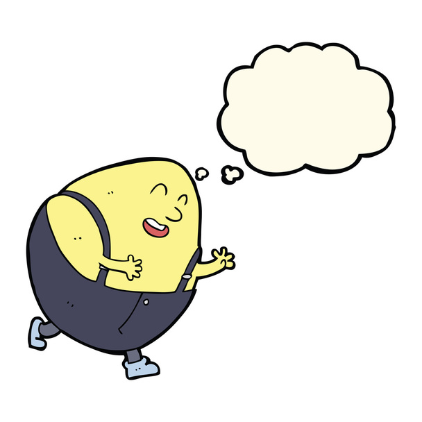 rajzfilm humpty dumpty tojás karakter gondolat buborék - Vektor, kép