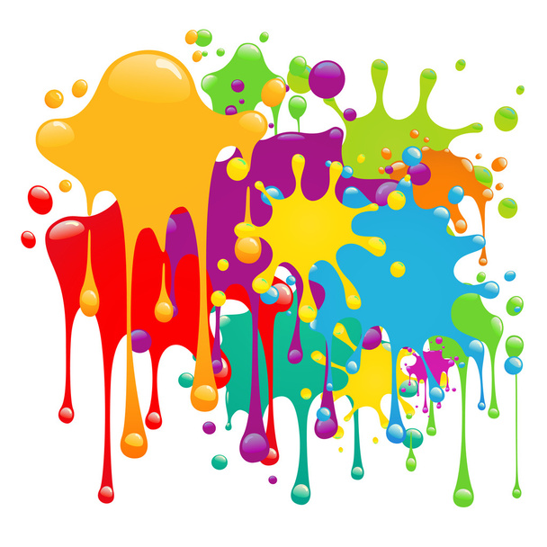 Color paint splashes - Vector, Image