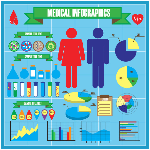 Medical and health icons, infographic elements. Vector illustration - Vector, Image