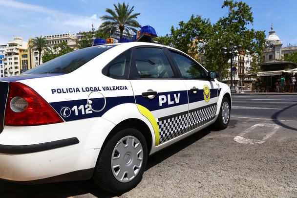 Voiture de police au centre de Valence
 - Photo, image