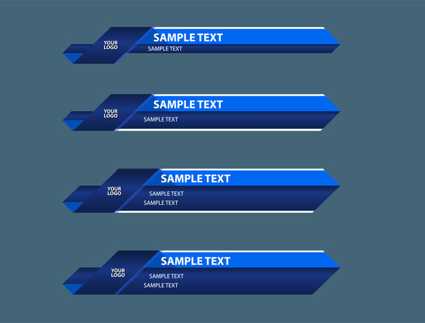 Blue lower third banners - Vector, Image