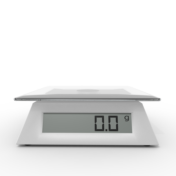 Кухонные весы на белом фоне
 - Фото, изображение