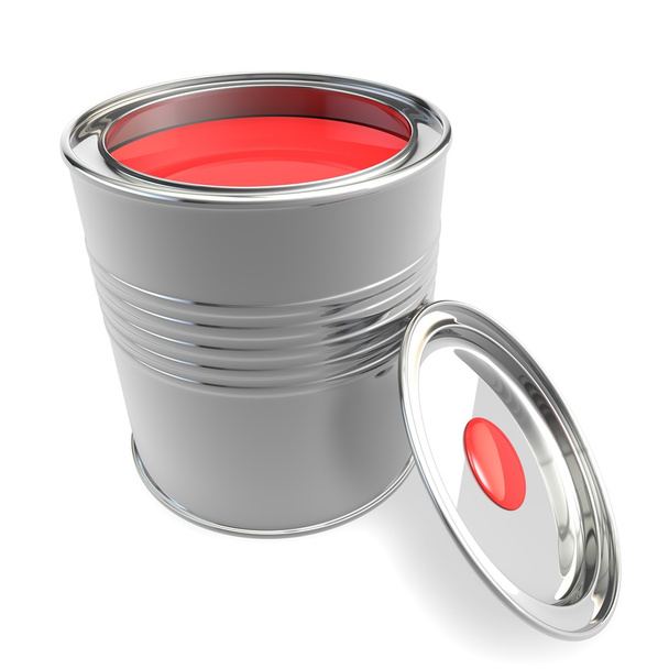 Open a bank with red paint - Foto, Imagen
