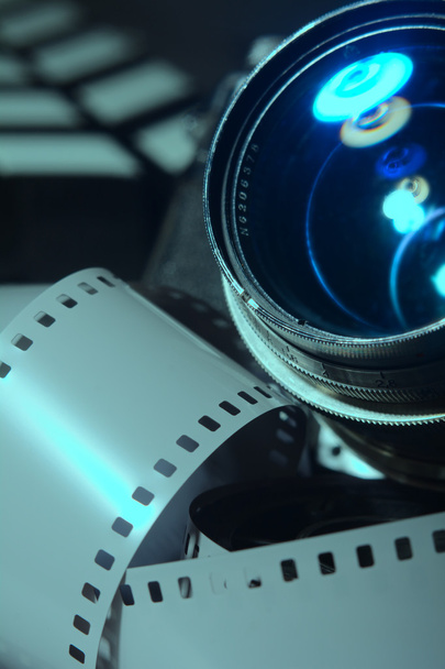 Close-up photo movie camera lens - Foto, Imagen