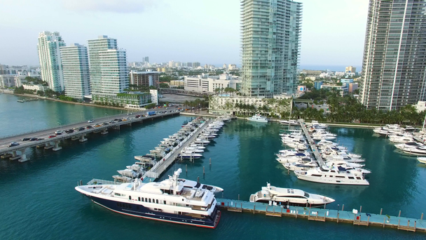 Miami Beach Marina aerial video - Footage, Video