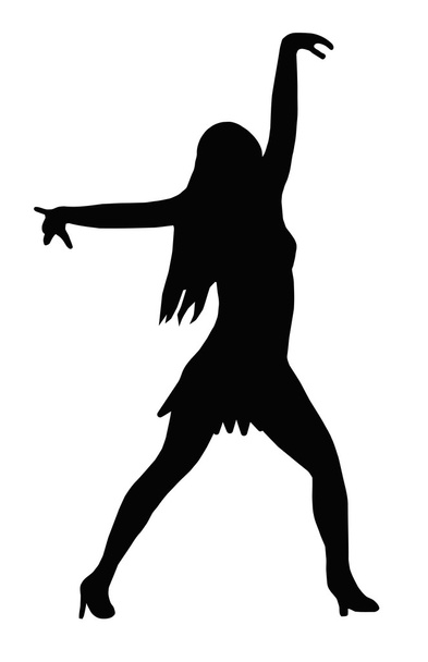 Dancing Girl Spread Arms Pose - Вектор, зображення