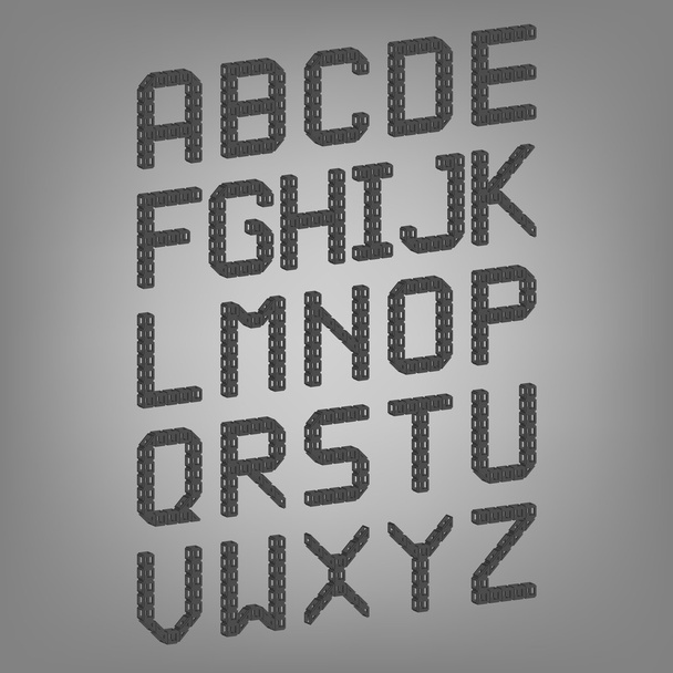 Pixel font isolated vector set. Set of vector pixel alphabet - Vektor, kép