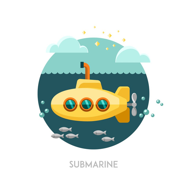 Submarine. - Vector, Image