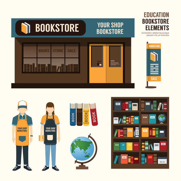 Дизайн книжного магазина
 - Вектор,изображение