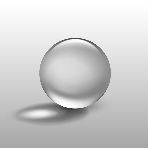 Vector Realistic Water Glass Sphere Ball Isolated - Vector, Image