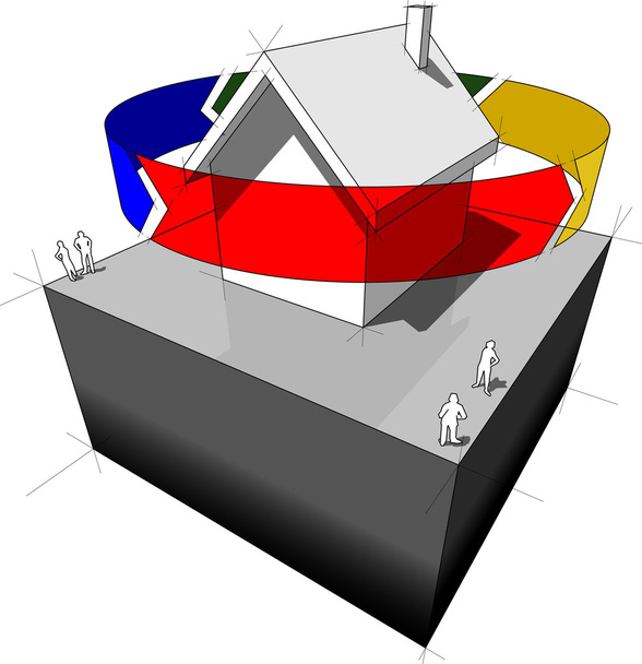 Recycling house diagram - Vector, Image