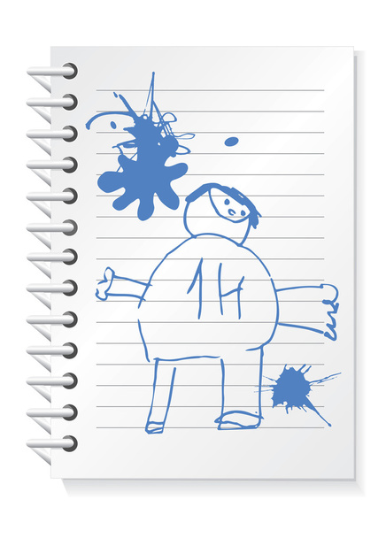 Notepad_with_children_drawing - Διάνυσμα, εικόνα