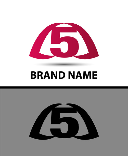 Abstract icons for number 5 logo set - Vector, Image