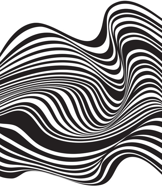 黒と白の mobious 波ストライプ光学設計 - 写真・画像