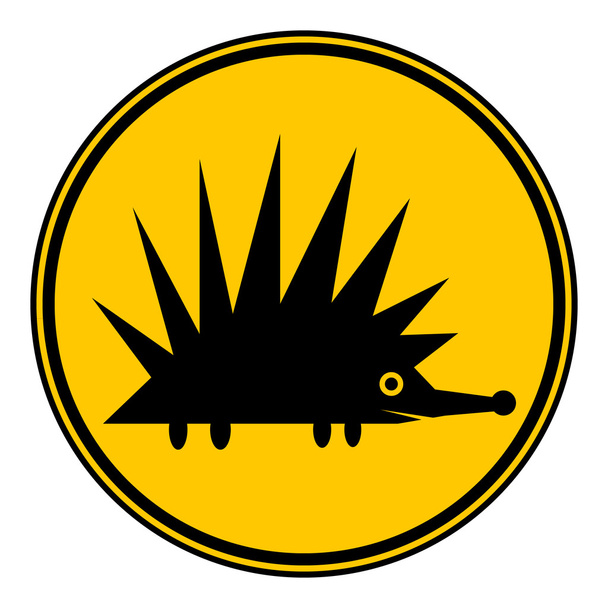 Hedgehog symbol button. - Vettoriali, immagini