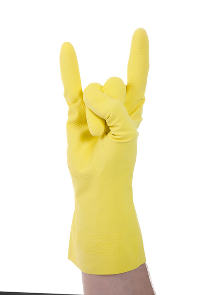 Рука в гумових рукавичках жестикулює, крупним планом
 - Фото, зображення
