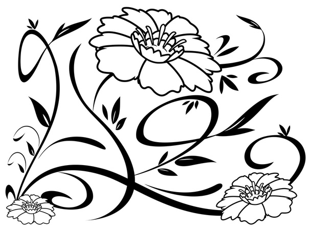 Abstract flowers illustration 11 - Vector, Imagen