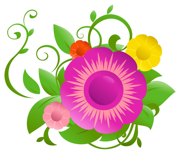 Abstract flowers illustration 4 - Vector, Image