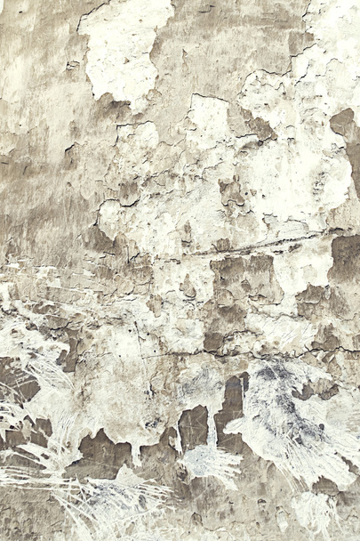 Beschädigte Steinmauer mit abblätternder Farbe - Foto, Bild