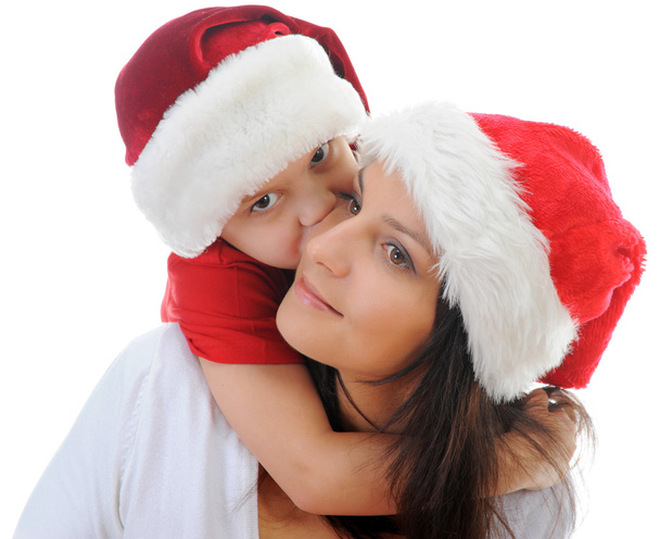Cheerful boy in Santa Claus hat - Foto, imagen