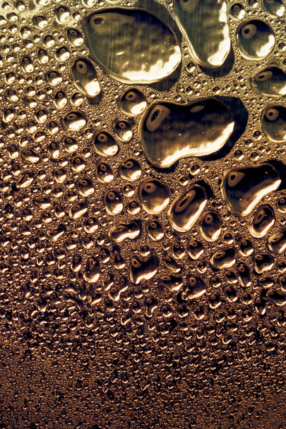 Water drops on polished metal surface - Photo, Image