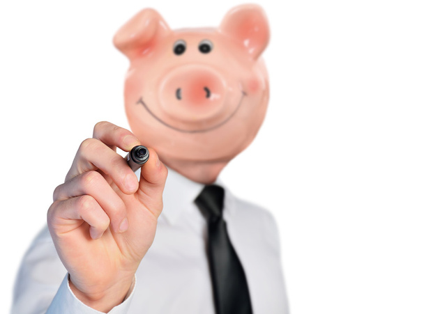 Свинка глава банка бизнесмен
 - Фото, изображение