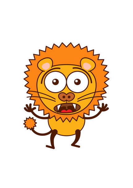 Lindo león expresando sorpresa y miedo
 - Vector, imagen