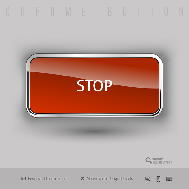 Chrome button with color plastic inside - Vetor, Imagem