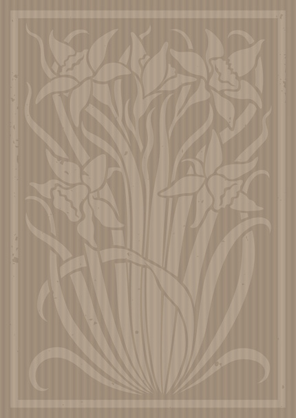 Floral ornament stylized cardboard. - Vector, afbeelding
