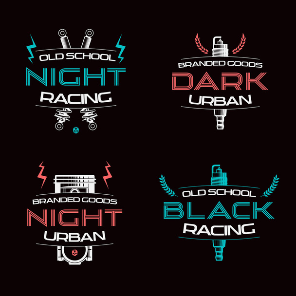 Insignias urbanas de carreras oscuras
 - Vector, imagen