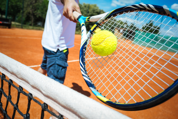 Tennis player playing a match - Zdjęcie, obraz