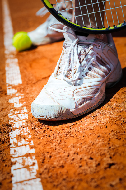 Tennis player leg - Fotoğraf, Görsel