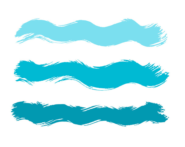 様々 な抽象的な水しぶきセット ブルー波 - ベクター画像