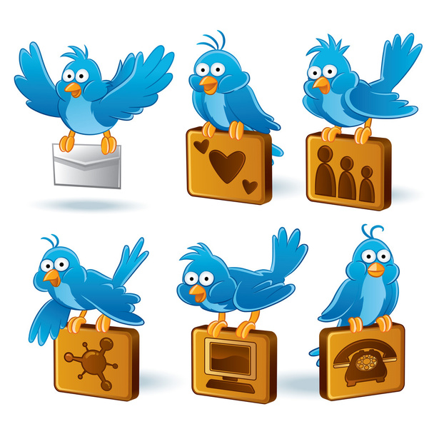 Social-Media-Netzwerk bluebird - Vektor, Bild