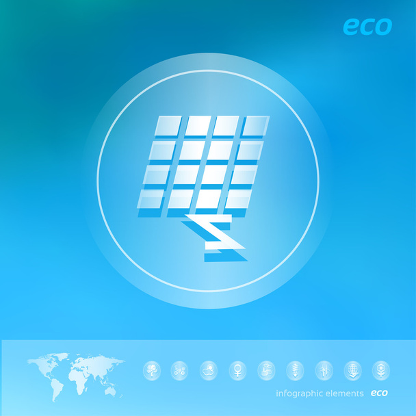 Ecology icon on the blurred background - Vektor, obrázek