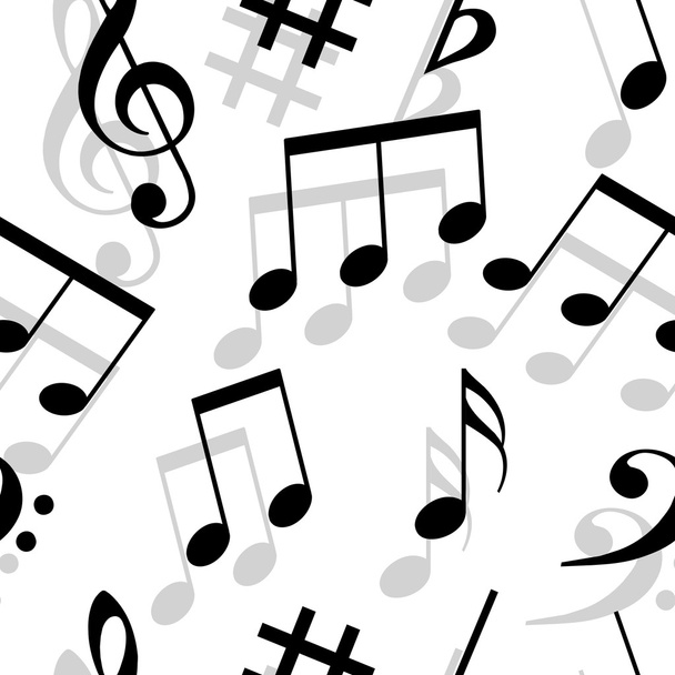 Music notes. Seamless wallpaper. - Photo, Image
