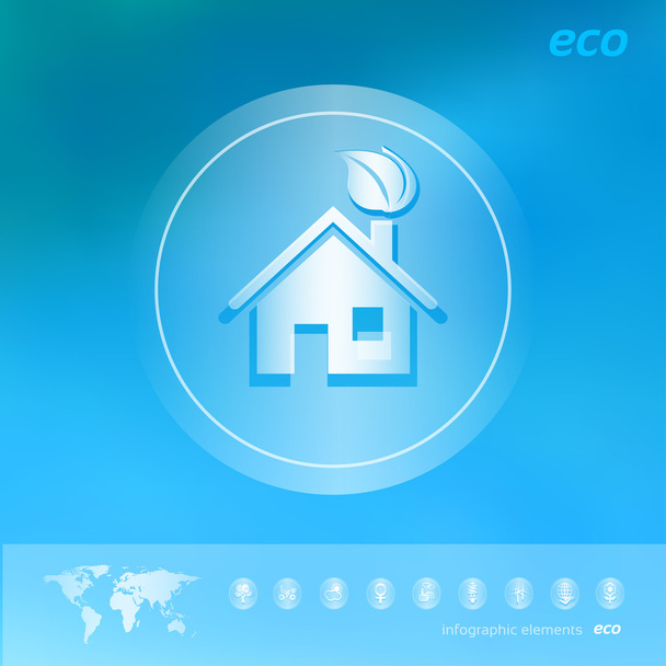 Ecology icon on the blurred background - Vector, Image