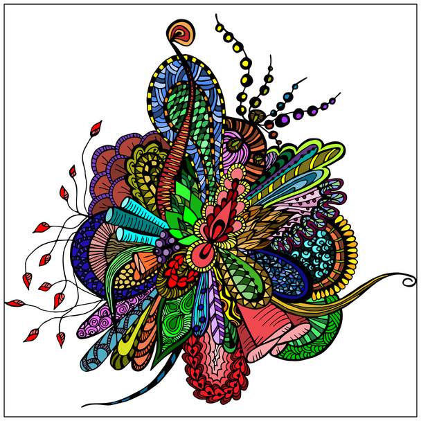 Abstract flower in the style of Doodle.  - Vector, afbeelding