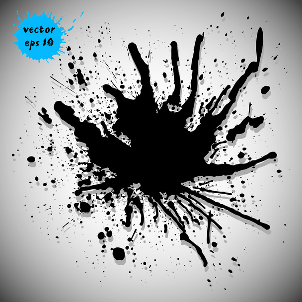 Black traced ink splatter - Vector, Image