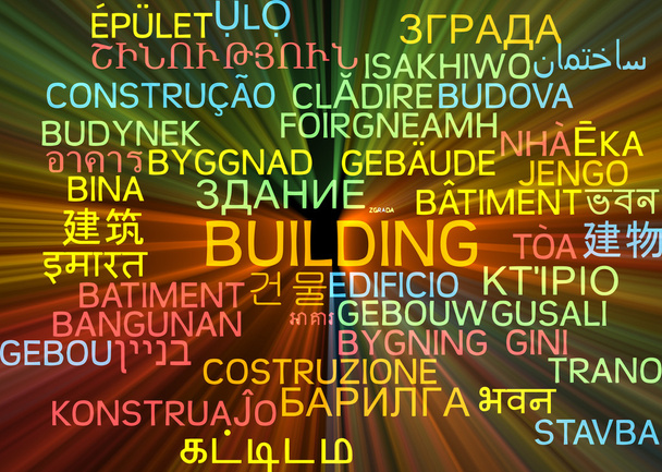 Construyendo multilenguaje wordcloud fondo concepto brillante
 - Foto, imagen