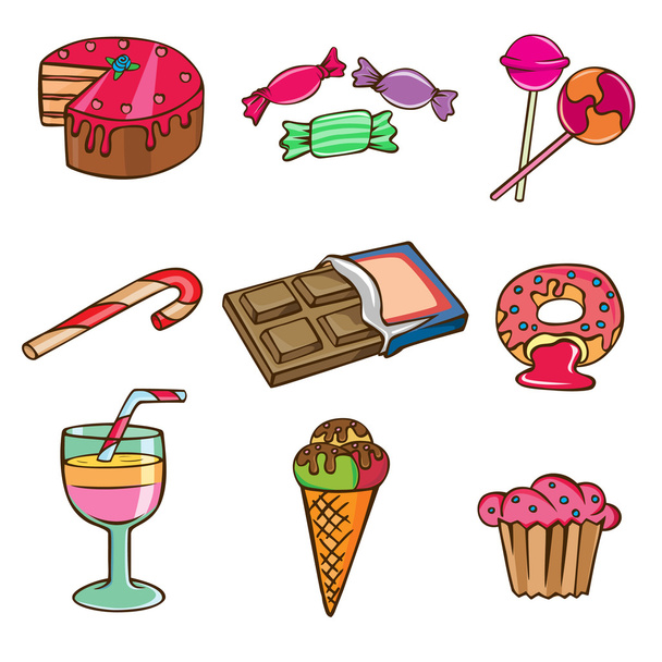 Set di icone dolci
 - Vettoriali, immagini