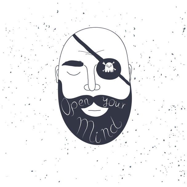 Борода человек творческий цитата для вашего дизайна - Вектор,изображение