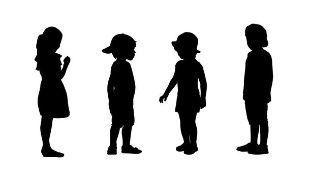 дети стоят силуэты набор 4
 - Фото, изображение