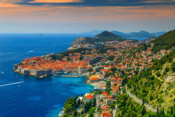  Güzel panoramik duvarlı şehir, Dubrovnik, Dalmaçya, Hırvatistan - Fotoğraf, Görsel