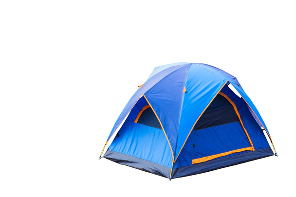 分離の青いドームのテント - 写真・画像